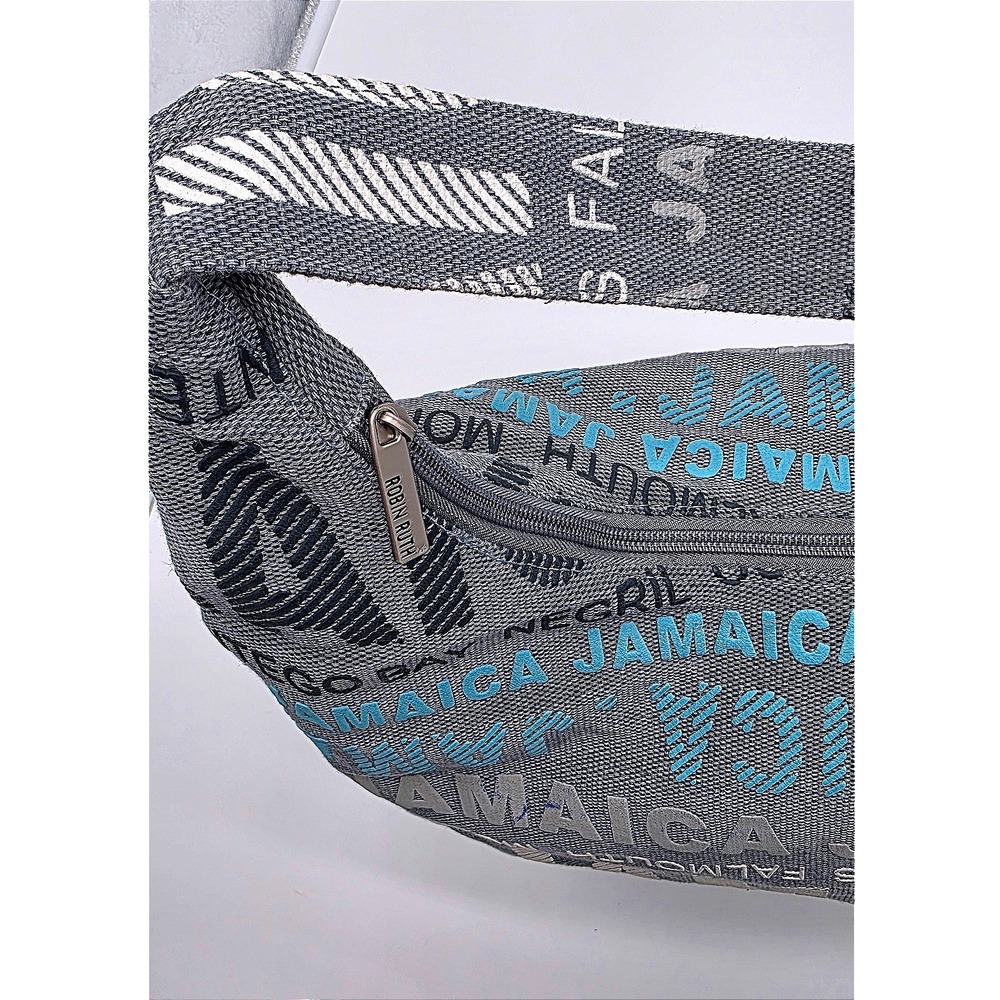 Robin Ruth Bluish Gray and Teal 'Jamaica' Pattern Shoulder Bag - Picture 7 of 10